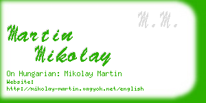 martin mikolay business card